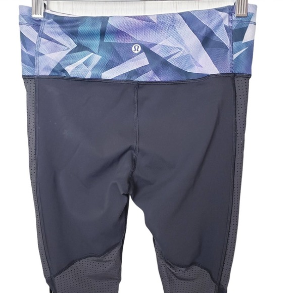 Lululemon‎ SZ 6 Var-City Crop Leggings Wasitband Pocket Black Pretty Prism Multi - Picture 3 of 8